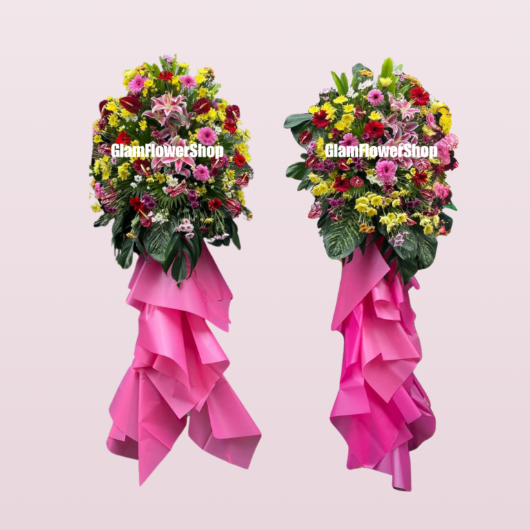 2 Set arrangement with cutting ribbon - pink